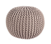 Pouf tressé gris tourterelle meubler design cm 50
