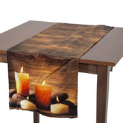 Cheminée tissu bougie led marron cm40x150