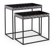 Set de 2 tables basses en métal noir Inky