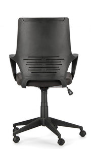 Fauteuil de bureau en tissu Damon avec dossier bas noir