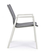 Chaise de jardin d'extérieur gris blanc empilable