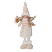 Ange en tissu or blanc cm20x10h45