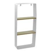 Étagère en métal blanc et bois 2 étagères cm25,5x10h57