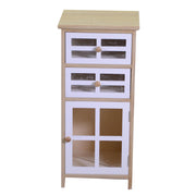 Commode Naomi 1 porte et 2 tiroirs rectangulaires naturel cm33x30xh72