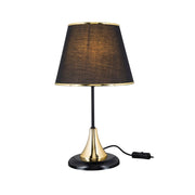 Lampe de table Aden en métal et abat-jour en tissu noir ASZ1632