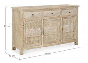 Buffet 3 portes et 3 tiroirs en bois de style naturel