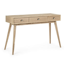 Console Alannis 3 tiroirs en bois enrolé
