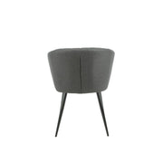 Chaise rembourrée Krid Gris foncé avec des pieds en métal noir 44x41x82 cm