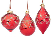 Lot de 12 pendentifs Vt Letizia rouge lucide