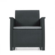 Keter Set 2 Fauteuils + EMMA BALCONY Table Basse Ouverte Graphite