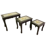 Set de 3 tables roses l-4039 cm63x39h54