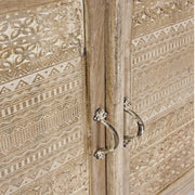 Armoire 4 portes 6 tiroirs Mayra en bois naturel