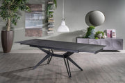 Table extensible gris vintage - Matt Black 90 cm x 160-240 cm cm H. 76 cm