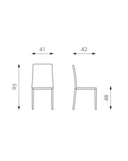 4x Chaise simili cuir et métal blanc Kitty STS