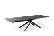 Table extensible avec plateau rouille et pieds noirs 170/270x90x76h cm