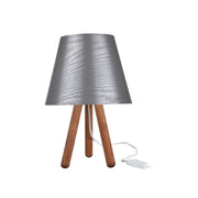 Lampe à poser Pino ASZ1453 trépied en bois et abat-jour gris