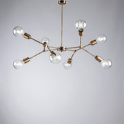 Lustre en fer bronzé brossé huit lumières 79x h66 cm industriel
