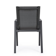 Chaise Pelagius anthracite avec accoudoirs