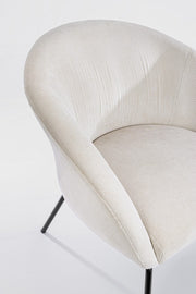 Fauteuil métal velours blanc Aiko Velvet 80 x 76 x 75 cm