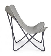 Chaise de mer pliante en textilène Naturel BUTTERFLY GABICCE 77,5x81x h89 cm