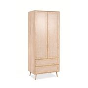Armoire Bali 60A avec 2 portes et 2 tiroirs effet osier