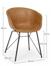Chaise en cuir vintage Warhol