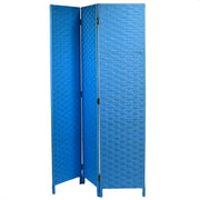 Paravent en polyester 3 volets turquoise 40x175cm