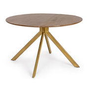 Table en bois de style vintage pour 6 personnes Ø120a - 76h
