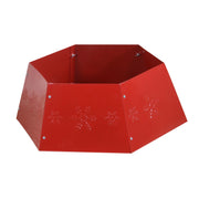 Couvercle d'arbre en métal pliant hexagonal rouge cmø68h25