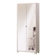Armoire polyvalente mince deux portes miroir huit étagères légères olm 83x29x H190 cm