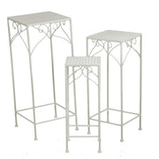 Colonne en métal Milena 1-3 carrée haute blanc 30x30x73 cm