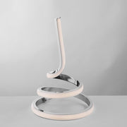 Lampe à poser en métal et aluminium chromé poli avec LED intégrée 18x h28 cm