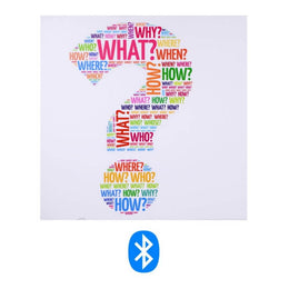 Panneau Bluetooth avec impression de points d'interrogation multicolores