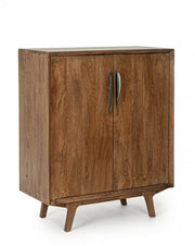 Meuble bar avec 2 portes en bois de style vintage 90x40x108 cm