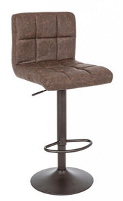 Tabouret de bar vintage simili cuir marron Greyson 42 x 51 x 92 cm