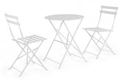 Salon de jardin Bistrot blanc table et chaises bizzotto