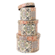 Boîte en éco-cuir 1-3 mandala rond cm ø27h18