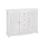 Buffet en MDF deux portes quatre tiroirs Bianca BLANC 100x40x h80 cm
