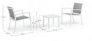 Salon de jardin 3 pièces en métal blanc Auri