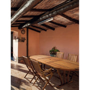 Table d'extérieur extensible ovale en bois d'acacia 150 - 200x90x h74 cm