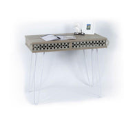 Bureau Ilia pieds métal blanc et plateau chêne 96x51x75 HMT190642