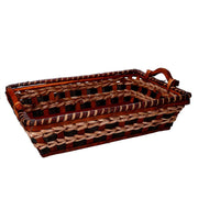 Panier rectangulaire en osier crème de noix cm53x38h13