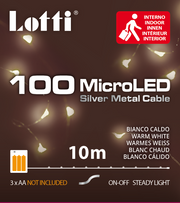 10m chaîne 100 micro led couleur blanc chaud