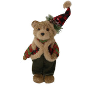 Ours en tissu vert 17x11h37 cm