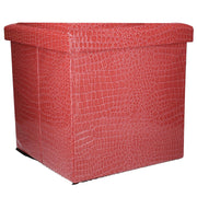 Pouf carré en similicuir rouge cm30x30h30
