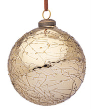 Sphère en verre doré glaciaire D100mm