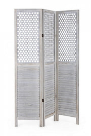 Paravent 3 portes Hole blanc antique 120x170 cm