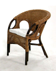 Lucrezia Garden Armchair 60 x 60 x H 82-47 Walnut avec oreiller