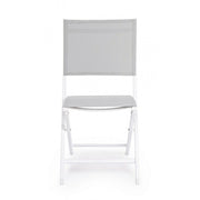 Chaise d'extérieur en aluminium Blanc Gris ELIN 47x57x h88 cm
