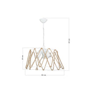 Lampe de suspension Evren ASZ1030 3 lumières en métal et corde blancs